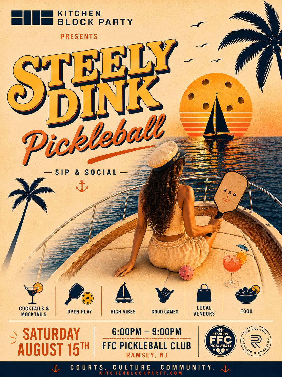 Steely Dink Pickleball Social event poster.